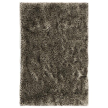 Safavieh 3 x 5 ft. Faux Sheep Skin Power Loomed Area Rug Grey & Black FSS452D-3